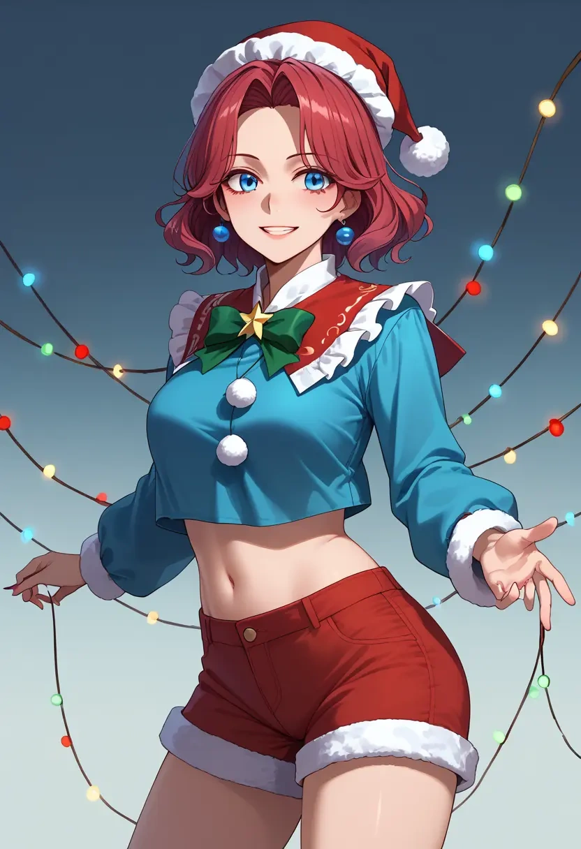 touhou,kaku_seiga,Christmas,red velvet shorts  - 