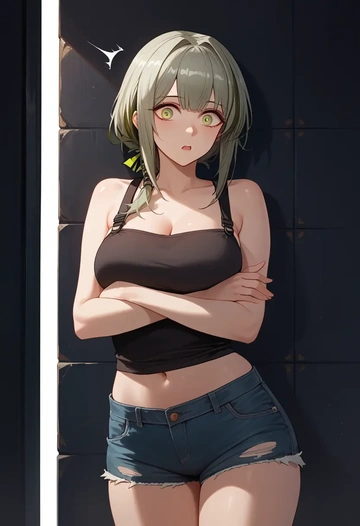 arknights,kal'tsit_(arknights),shorts,sexy  - AI generated anime art