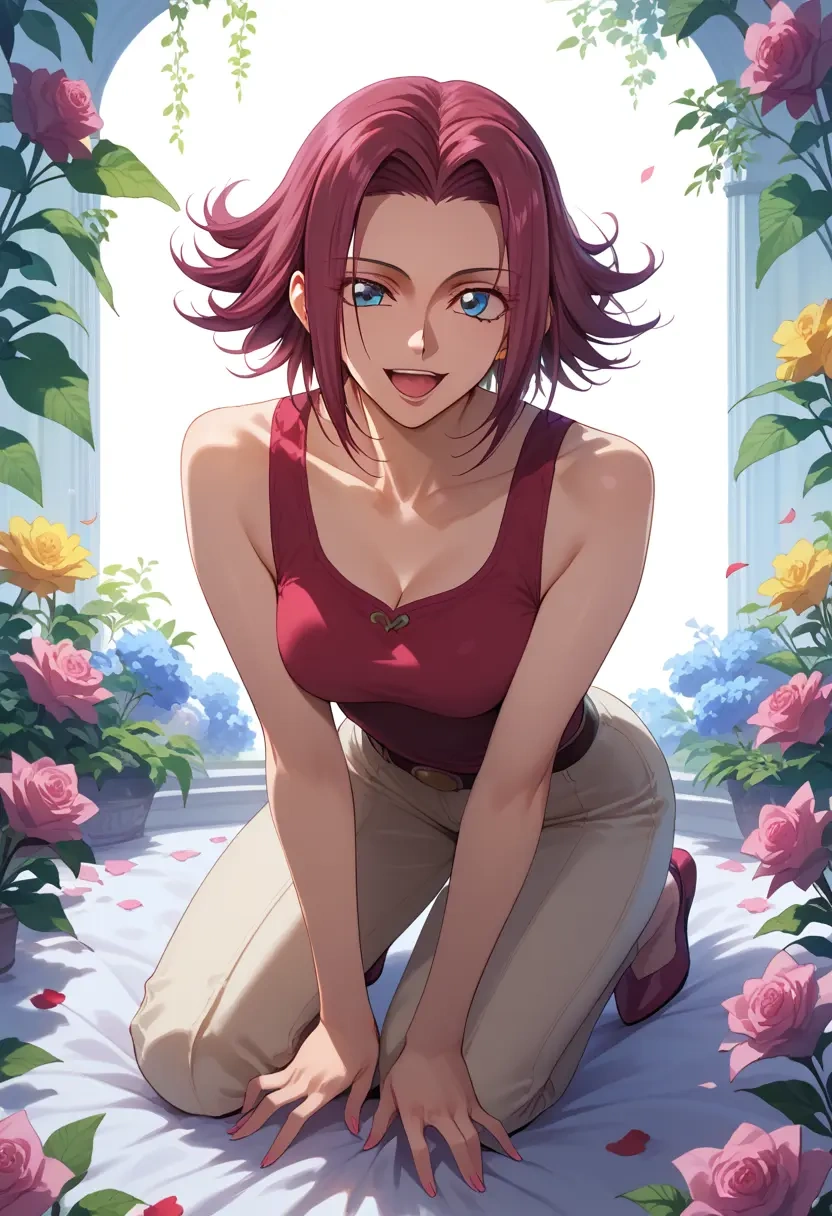 code_geass,kallen_stadtfeld,abstract print tank,dolphin shorts  - 