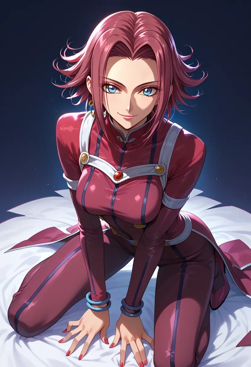 code_geass,kallen_stadtfeld,mesh graffiti top,dolphin shorts  - 