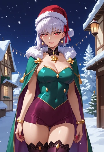 fate_(series),kama_(fate),Christmas,dress  - AI generated anime art