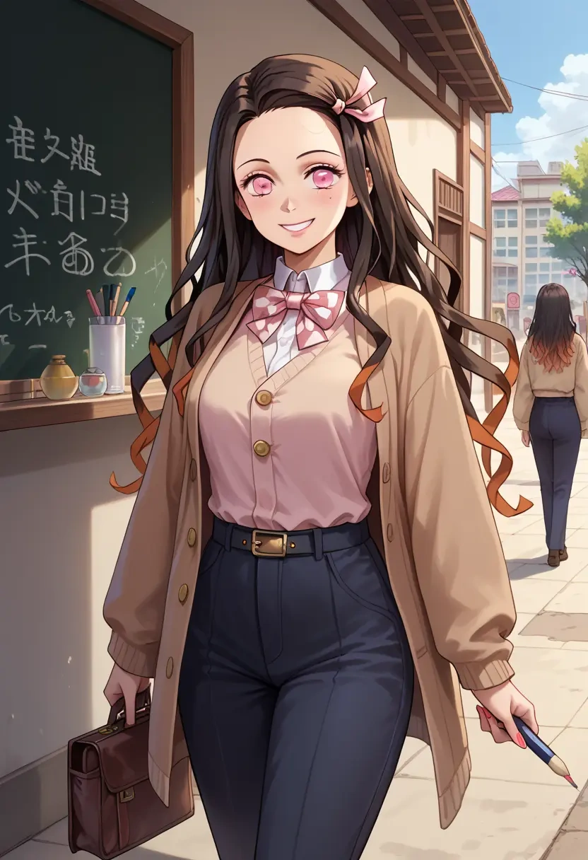 kimetsu_no_yaiba,kamado_nezuko,teacher, sweater  - 