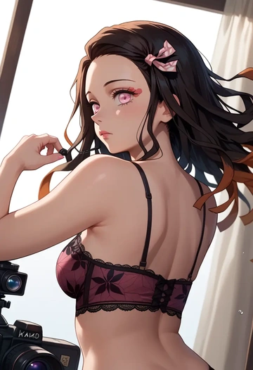 kimetsu_no_yaiba,kamado_nezuko,lingerie  - AI generated anime art