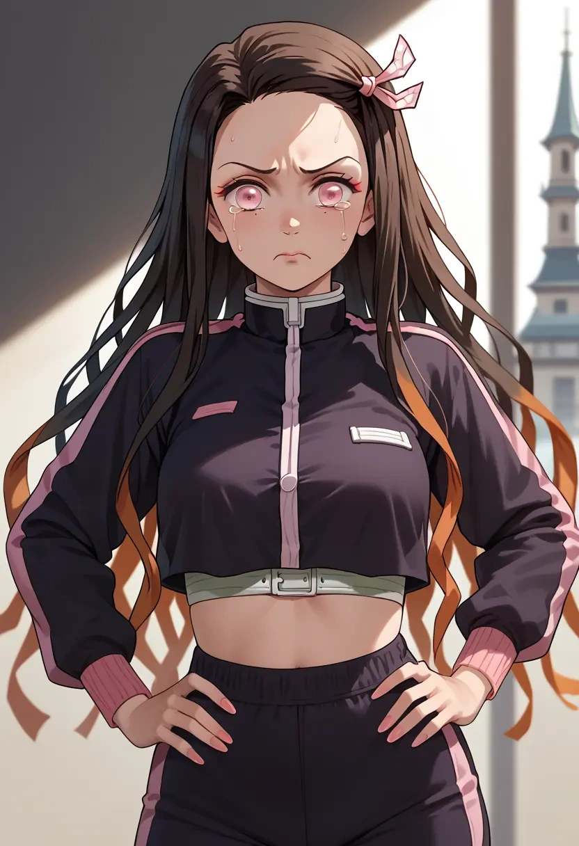 kimetsu_no_yaiba,kamado_nezuko,athletic,track suit  - 