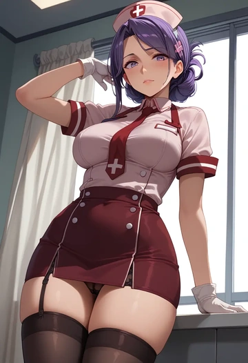 kantai_collection,kamikaze_(kancolle),nurse pantyhose,mini skirt, sexy  - AI generated anime art