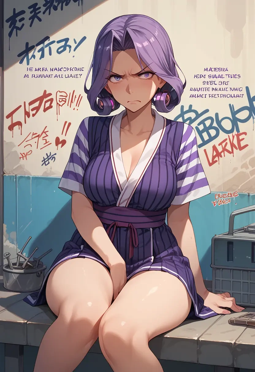 kantai_collection,kamikaze_(kancolle),striped graffiti blouse,dolphin shorts  - 