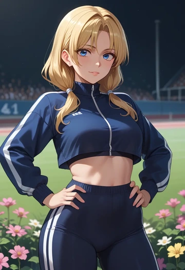 little_busters!,kamikita_komari,athletic,track suit  - AI generated anime art