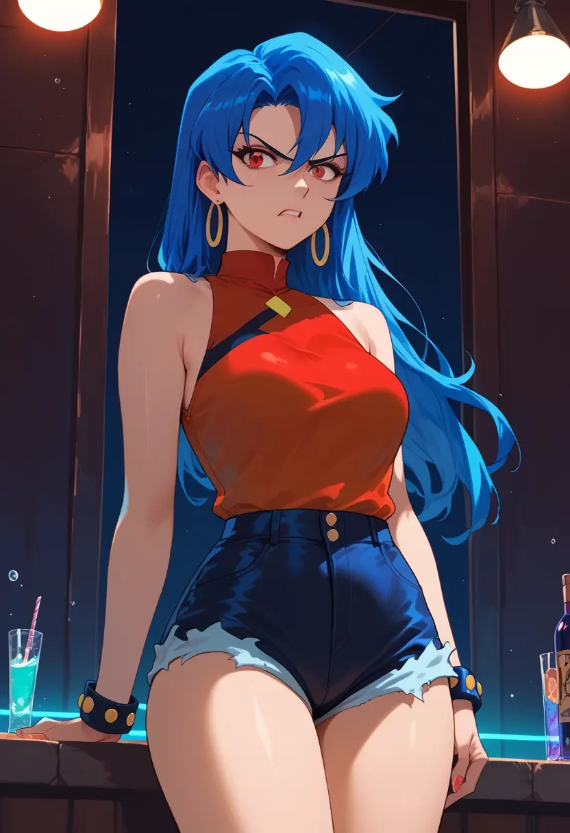 tengen_toppa_gurren_lagann,kamina_(ttgl),sleeveless swim top,shorts-style bottom,contrast stitching  - 