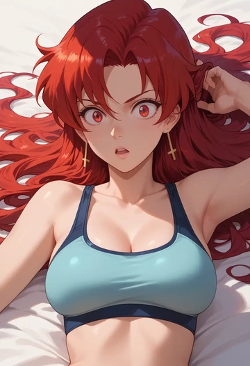 tengen_toppa_gurren_lagann,kamina_(ttgl),sports bra,high-waisted leggings  - AI generated anime art