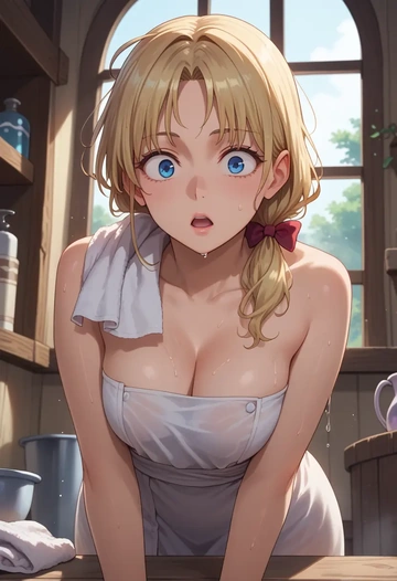 air_(visual_novel),kamio_misuzu,towel,sexy  - AI generated anime art