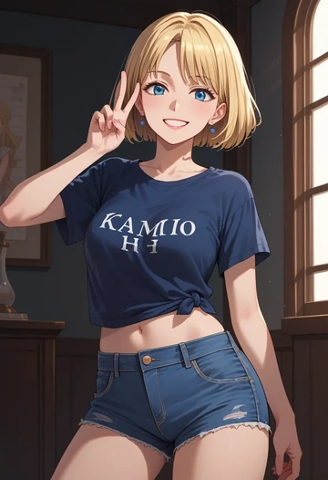 air_(visual_novel),kamio_misuzu,denim shorts  - AI generated anime art