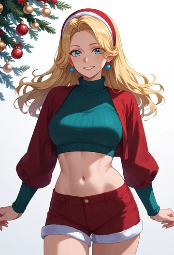 air_(visual_novel),kamio_misuzu,Christmas,red velvet shorts  - AI generated anime art