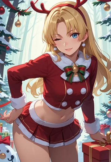 air_(visual_novel),kamio_misuzu,Christmas,skirt  - AI generated anime art