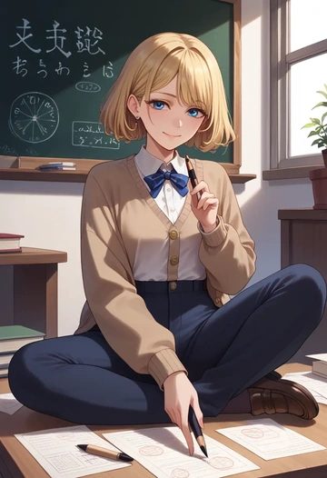 air_(visual_novel),kamio_misuzu,teacher, sweater  - AI generated anime art