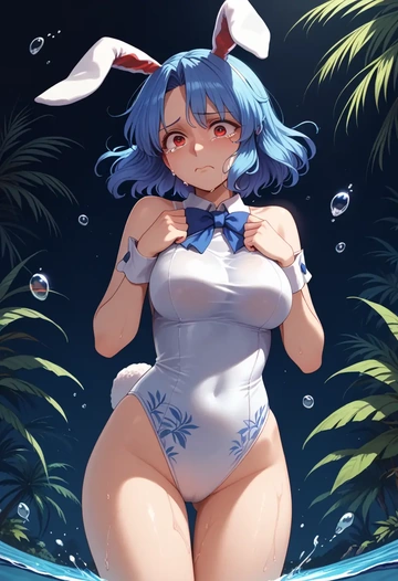 touhou,kamishirasawa_keine,bunny girl, sexy  - AI generated anime art