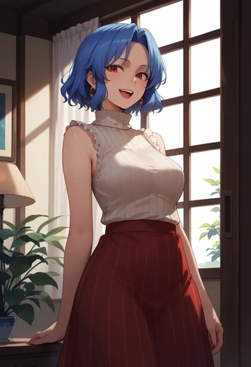 touhou,kamishirasawa_keine,turtleneck,knit,maxi skirt  - AI generated anime art