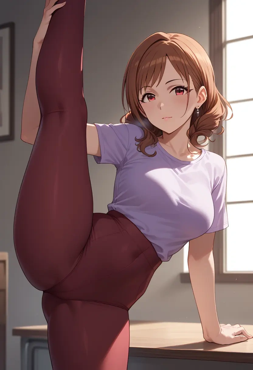 idolmaster,kamiya_nao,yoga, standing split,sexy,  - 