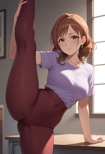 idolmaster,kamiya_nao,yoga, standing split,sexy,  - AI generated anime art