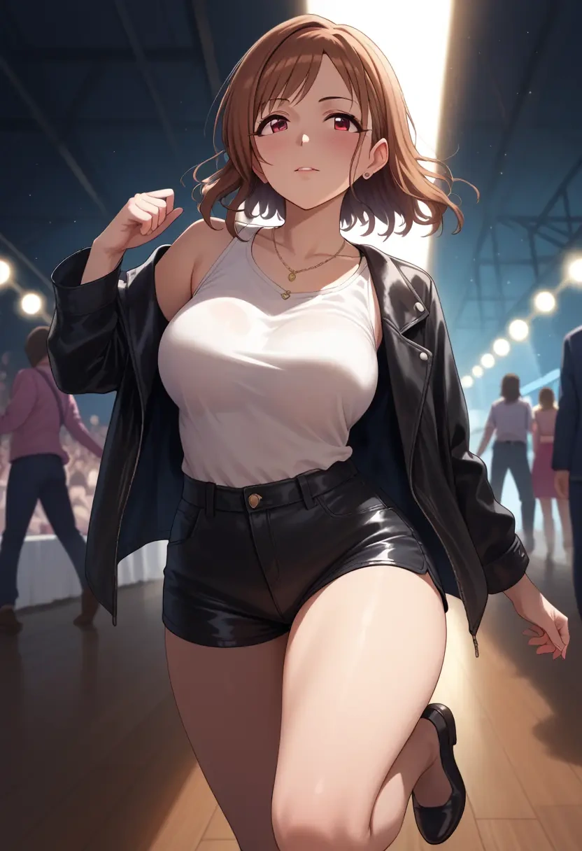 idolmaster,kamiya_nao,leather,shorts  - 