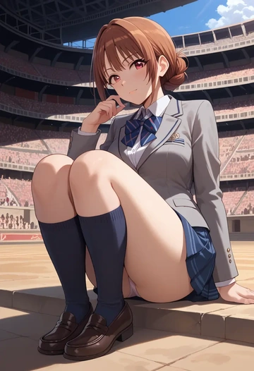 idolmaster,kamiya_nao,winter,student uniform,blazer  - AI generated anime art