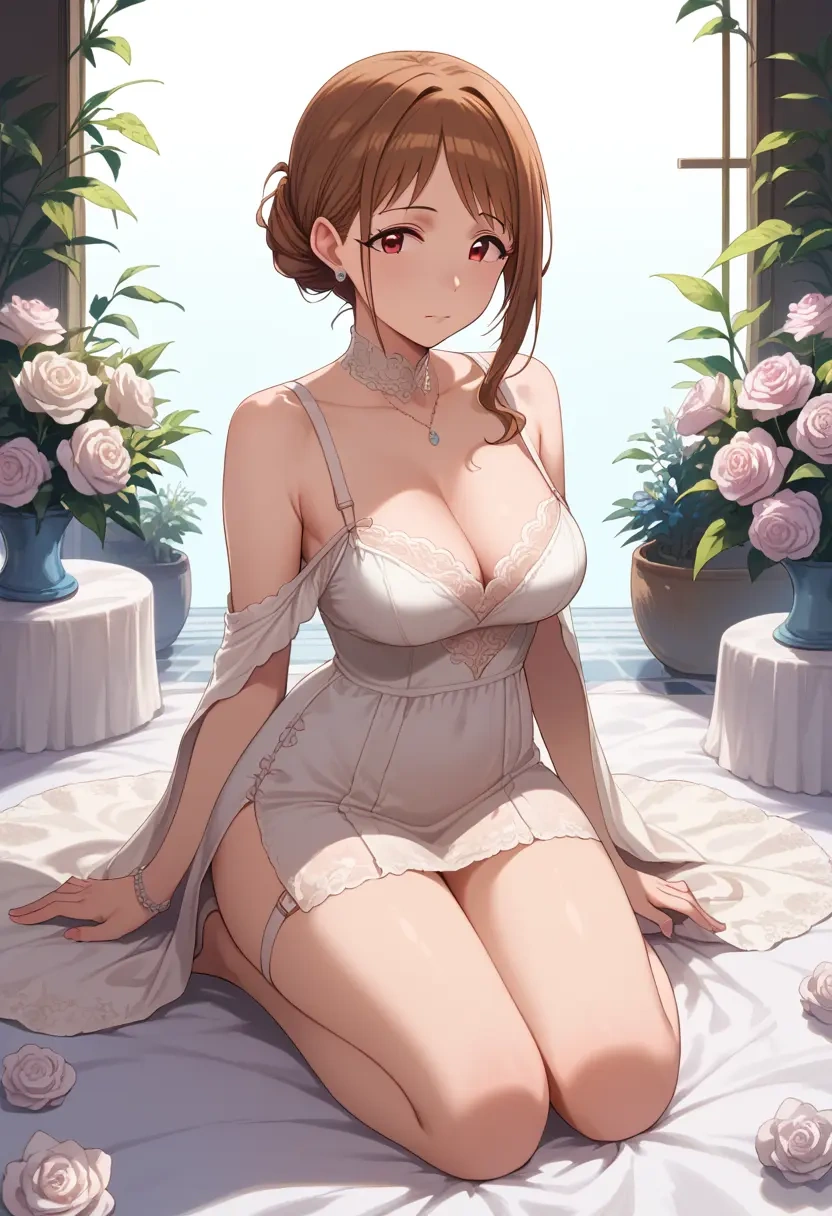 idolmaster,kamiya_nao,silk slip dress  - 