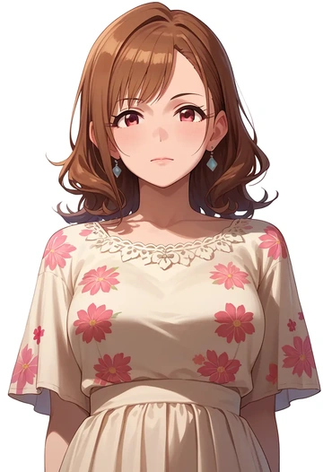 idolmaster,kamiya_nao,paint-splatter blouse,dolphin shorts  - AI generated anime art