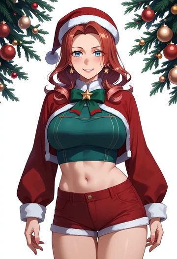 kantai_collection,kamoi_(kancolle),Christmas,red velvet shorts  - AI generated anime art