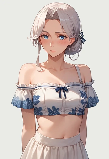 kantai_collection,kamoi_(kancolle),off-shoulder top,dolphin shorts  - AI generated anime art