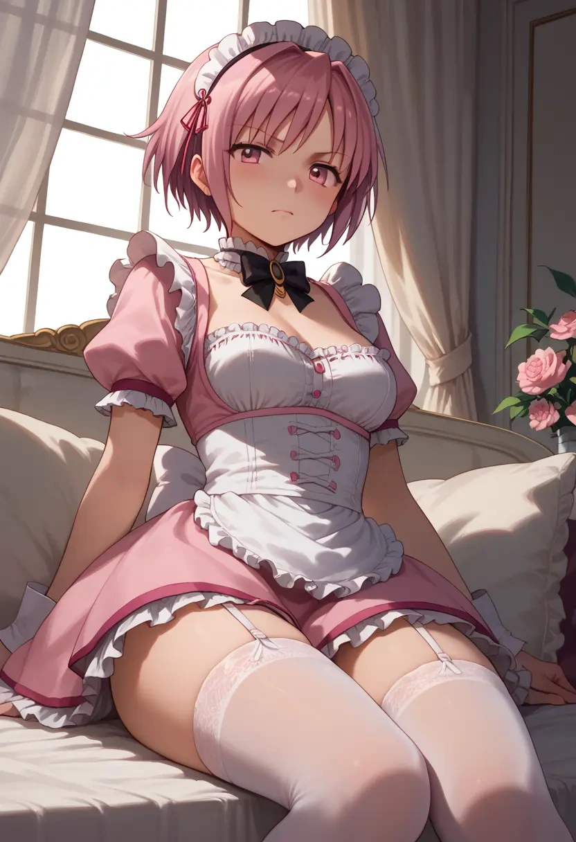 mahou_shoujo_madoka_magica,kaname_madoka,maid, sexy, stockings,panties  - 