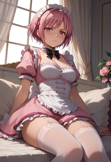 mahou_shoujo_madoka_magica,kaname_madoka,maid, sexy, stockings,panties  - AI generated anime art