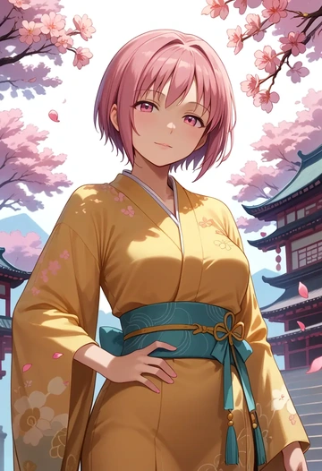 mahou_shoujo_madoka_magica,kaname_madoka,kimono  - AI generated anime art