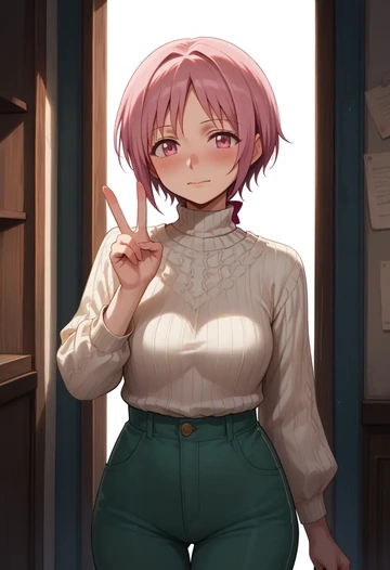 mahou_shoujo_madoka_magica,kaname_madoka,sweater  - AI generated anime art