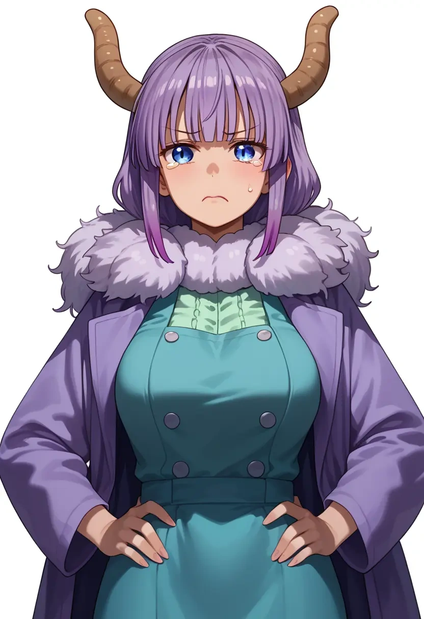 kobayashi-san_chi_no_maidragon,kanna_kamui,coat,fur-collar,tailored trousers  - 