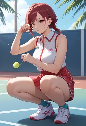 idolmaster,kanzaki_ranko,tennis skirt  - AI generated anime art