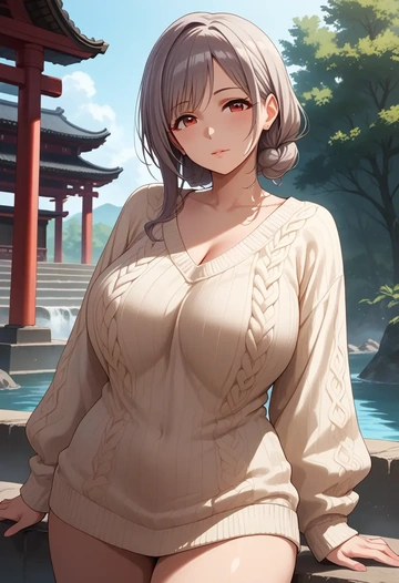 idolmaster,kanzaki_ranko,sweater  - AI generated anime art