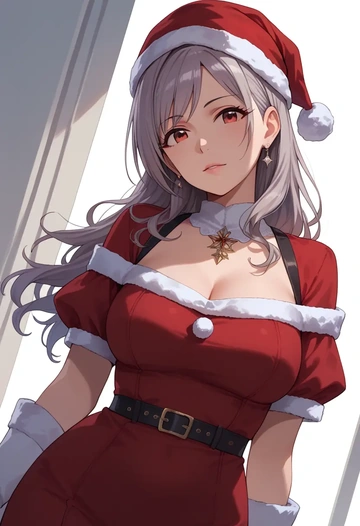 idolmaster,kanzaki_ranko,Christmas,red velvet dress  - AI generated anime art