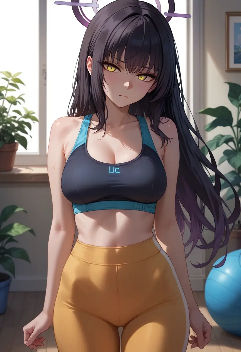 blue_archive,karin_(blue_archive),yoga shorts, bra  - 