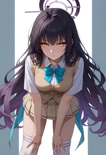 blue_archive,karin_(blue_archive),spring,student uniform,vest  - AI generated anime art