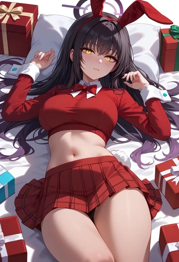 blue_archive,karin_(bunny)_(blue_archive),Christmas,skirt  - AI generated anime art