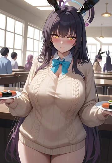 blue_archive,karin_(bunny)_(blue_archive),sweater  - AI generated anime art