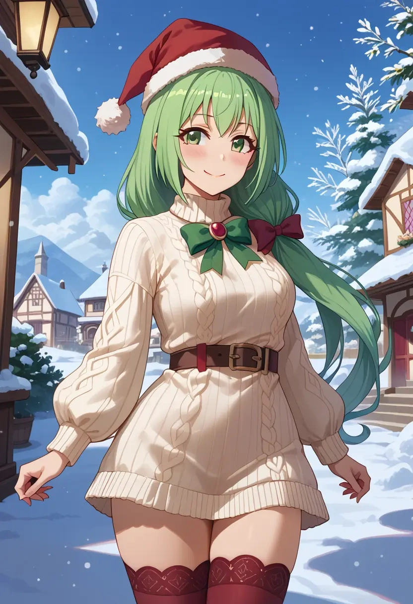 princess_connect!,karyl_(princess_connect!),Christmas,sweater dress,stockings  - 