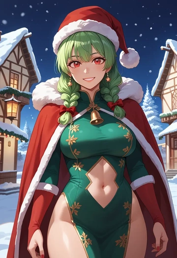 utau,kasane_teto,Christmas,dress  - AI generated anime art