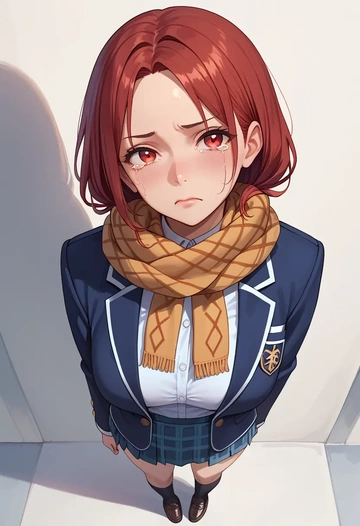 utau,kasane_teto,winter,student uniform,plaid skirt  - AI generated anime art