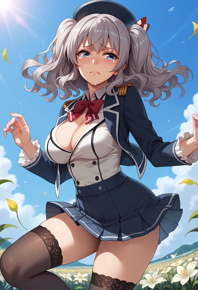 kantai_collection,kashima_(kancolle),mini skirt, stockings  - 