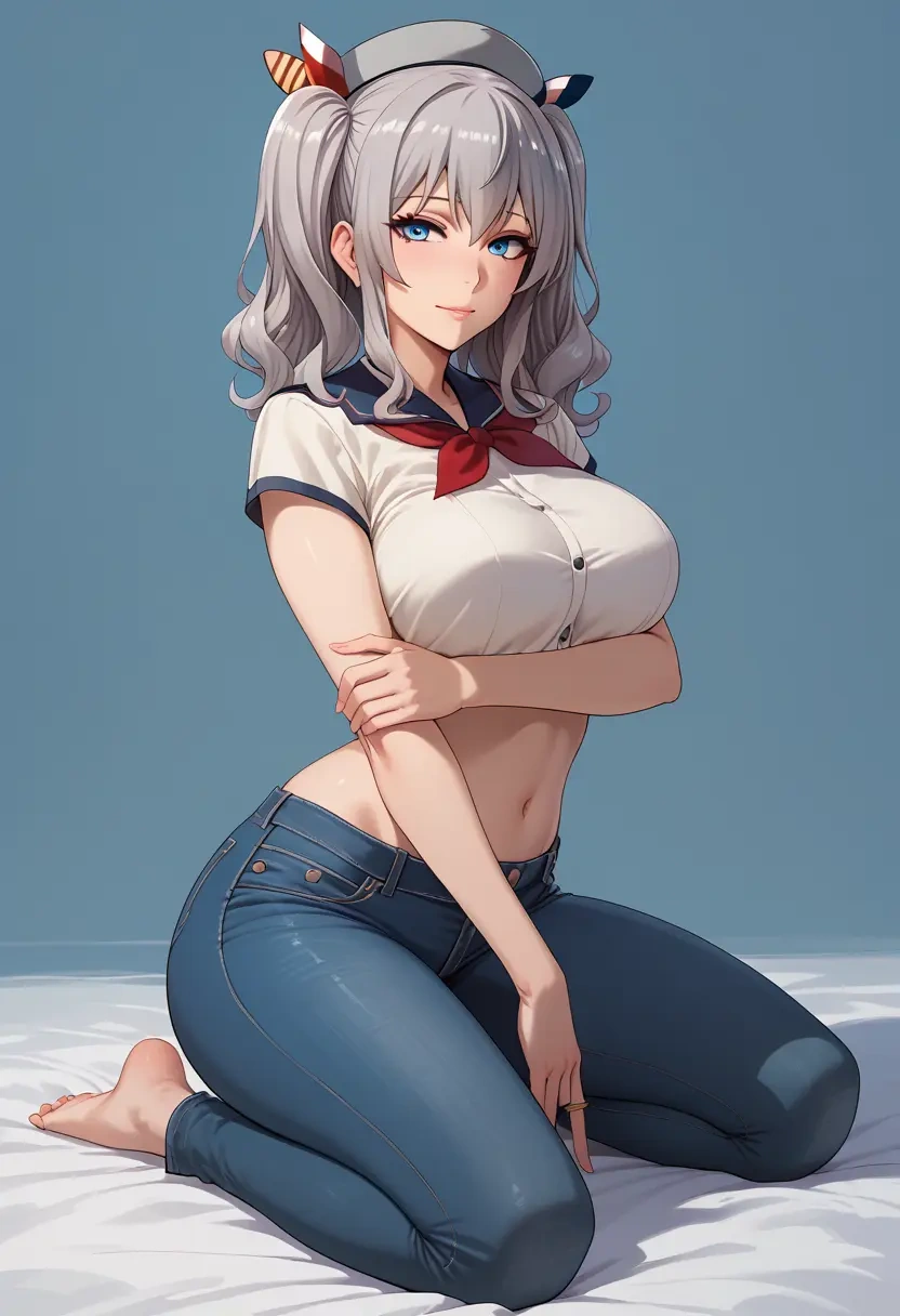 kantai_collection,kashima_(kancolle),crop top  - 