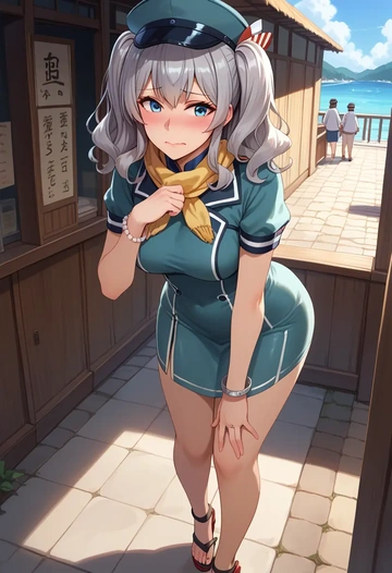 kantai_collection,kashima_(kancolle),spring,elegant woman,bodycon dress  - AI generated anime art