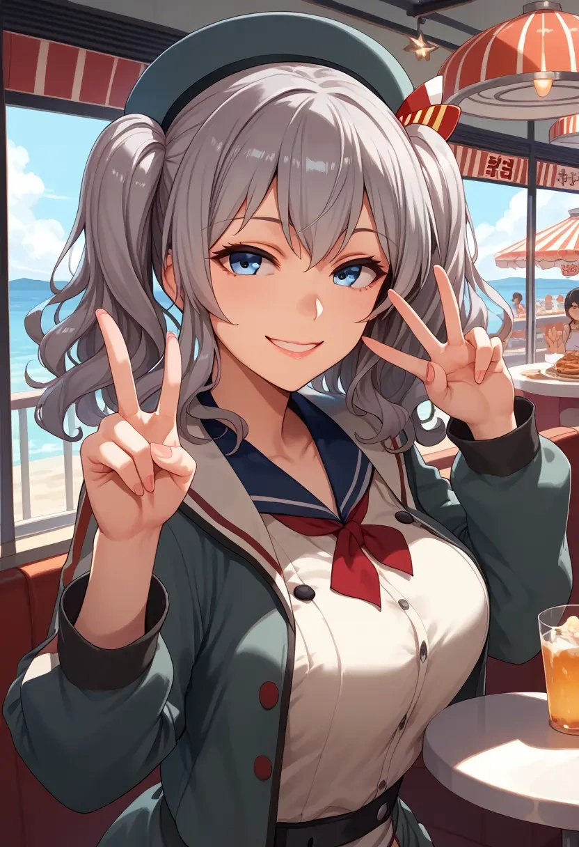 kantai_collection,kashima_(kancolle),crop windbreaker,shorts  - 