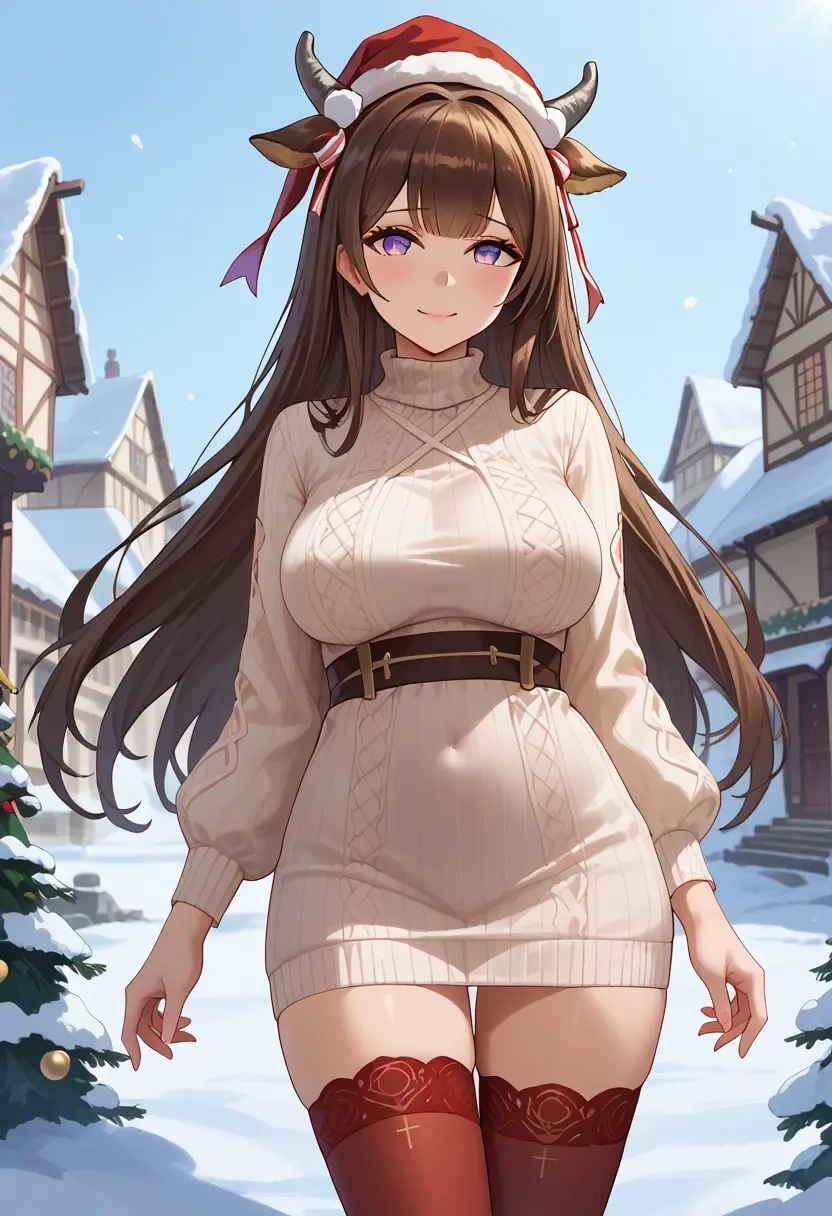 azur_lane,kashino_(azur_lane),Christmas,sweater dress,stockings  - 