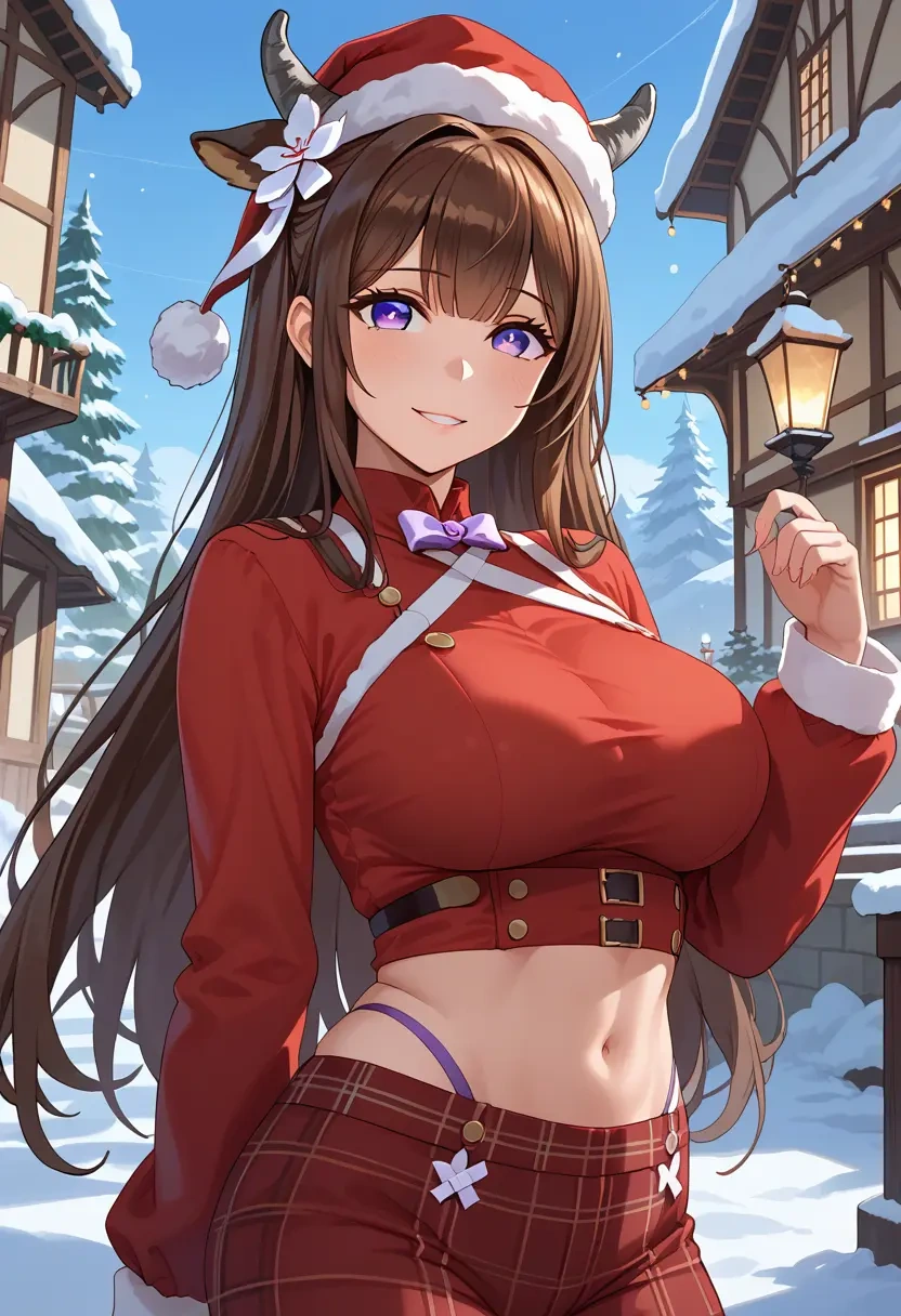 azur_lane,kashino_(azur_lane),Christmas,plaid trousers  - 