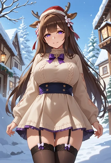 azur_lane,kashino_(azur_lane),sweater,stockings,Thigh garters  - AI generated anime art